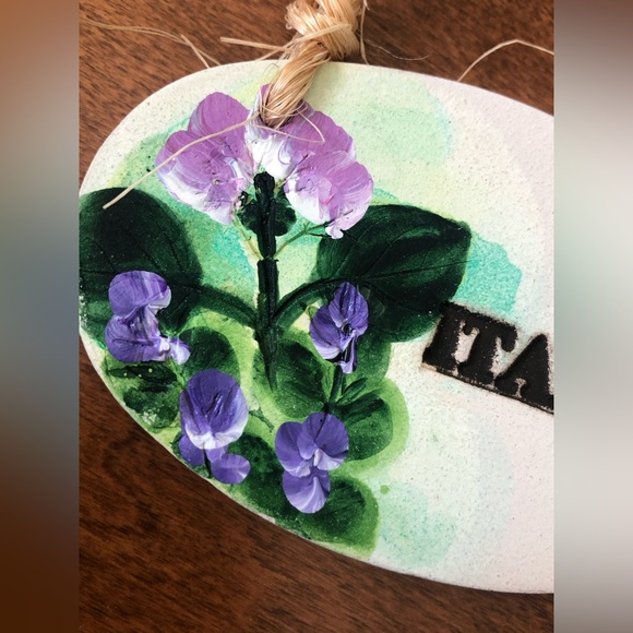 Set of Ceramic Stoneware Cheese + Wine Markers by Artist Carol Koenig - Picture 2 of 3